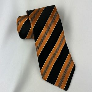 Brioni Italian Silk Copper and Black Tie